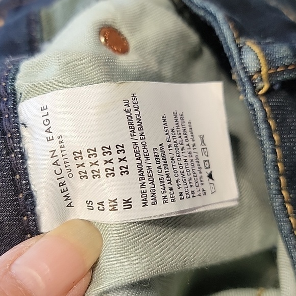 American Eagle Size 32x32 Ne(x)t Level Flex Dark Wash Slim Blue Jeans, Exc. Cond - Picture 8 of 12